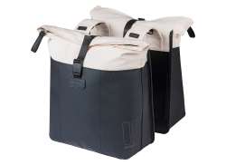 Basil Vive Dobbelt Cykeltaske 28-35L - Hvid/Sort