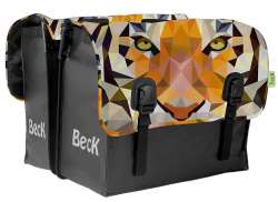 Beck Classic Dobbel Sykkelveske 46L Tiger - Svart/Multi-Color