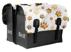 Beck Classic Doble Alforja 46L Paws - Negro/Blanco/Marr&oacute;n