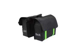 Beck Velcro Dobbelt Cykeltaske 42L - Sort/Lime