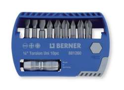 Berner Bits Selector Sats 1/4" 10-Delar - Grå