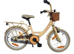 BikeFun Girly Bicicleta Para Rapariga 16&quot; Cubo Do Trav&atilde;o Incluindo. Cesto - Ouro