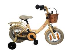 BikeFun Girly 여아용 자전거 12&quot; 브레이크 허브 포함. 바스켓 - 골드