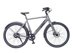 Bikkel Centro E-バイク 男性 59cm 1V Belt 375Wh - マット スチール