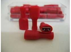 Bofix AMP Conector De Hoja Plano Mujer 6.3mm Aislado - Rojo (1)