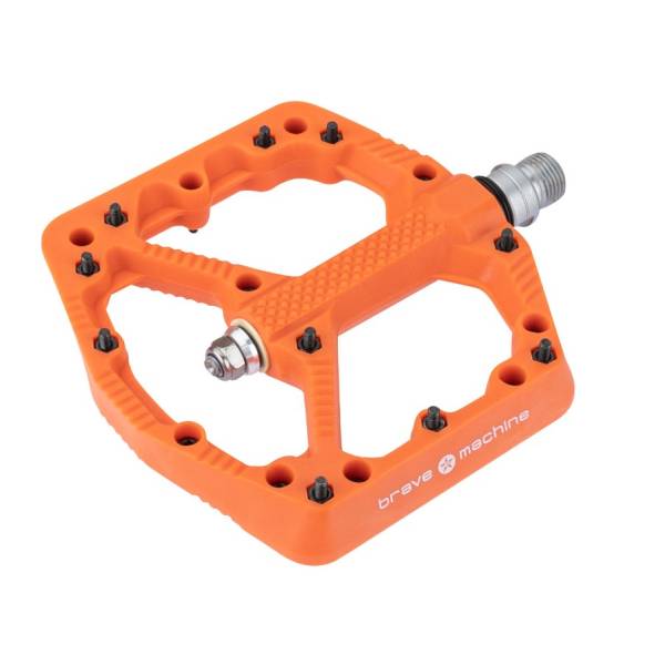 Pédales plates alu pour vélo Forward Patrol oranges 92x98 mm