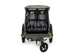 Burley DLite X Double Bicycle Trailer 2-Child Sage Gr/Gray