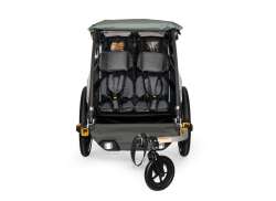 Burley D'Lite X Double Rimorchio Bicicletta 2-Bambino - Sage Verde/Grigio