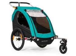 Burley Encore X 自行车拖车 2-儿童 - 黑色/绿松石色