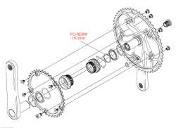 Campagnolo 锁针 t.b.v. 中轴 FC-RE008 (1)