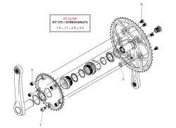 Campagnolo Veloce Set Șuruburi FC-VL100 Hexagonal Argintiu
