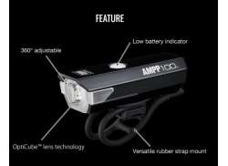 Cateye AMPP100/LD160R 照明装置 LED 电池 - 黑色