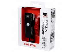Cateye AMPP200 II ライト セット 200 リュクス USB-C - ブラック