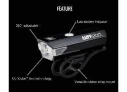 Cateye AMPP200/LD160R Belysningssats LED Batteri - Svart