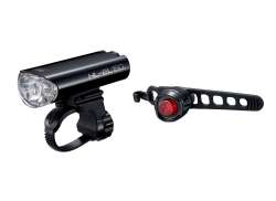 Cateye HL-EL160/ORB 照明セット LED バッテリー - ブラック