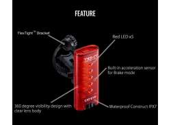 Cateye Hose Kinetic LD180K Rücklicht LED USB - Rot