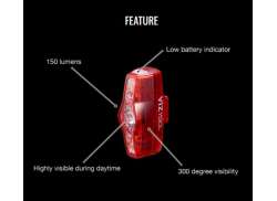 Cateye ViZ150 Хвостовой Фонарь Светодиод USB - Красный