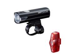 Cateye Zestaw Lampek 50/150Lumen Do Ponownego Ladowania - Czarny/Czerwony