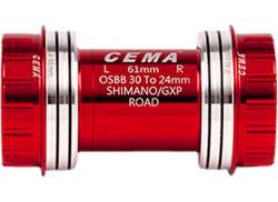 Cema Interlock Inox OSBB Adapter Shimano - Red
