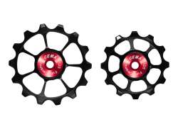 Cema Pulley Wheels Ceramic For. Dura-Ace - Bl/Red