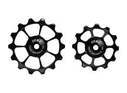Cema Pulley Wheels Inox 12-14T For. 105/Ultegra - Black