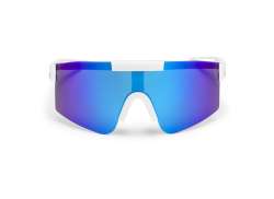 CHPO Luca Cyklistick&eacute; Br&yacute;le Modr&aacute; Mirror - B&iacute;l&aacute;