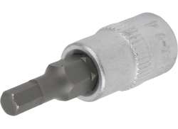 Condor 14022 소켓 1/4&quot; 4mm 헥스 - 실버/블랙