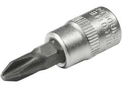 Condor 14088 소켓 1/4&quot; 37mm 십자 PH2 - 실버/블랙