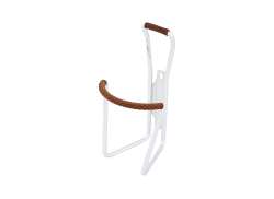 Contec Bottle Cage Retro Classic with Leather Alu Silver