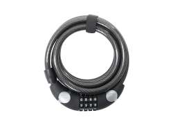 Contec Digit Cable Lock EcoLoc &Oslash;12x1850mm with Holder Black