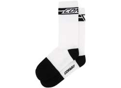 Conway Active High Coupe Chaussettes De Cyclisme Blanc/Noir - 36-39
