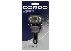 Cordo Axendo 40 ヘッドライト LED ハブ ダイナモ オン/アウト - ブラック