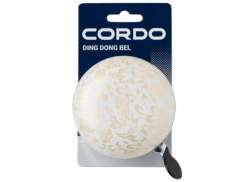 Cordo Ding Dong Bicycle Bell Ø83mm Flowers - White/Gold