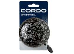 Cordo Ding Dong Campainha De Bicicleta Ø83mm Flores - Preto/Prata