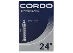 Cordo インナー チューブ 24 x 1 3/8" Dv 40mm - ブラック