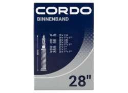 Cordo インナー チューブ 28 x 1.10 - 1 5/8 x 1 1/2&quot; Pv 48mm - ブラック