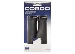 Cordo Leather Handvatten met Klemband - Zwart