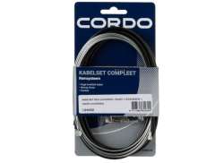 Cordo Remkabelset Rollerbrake 1700/2250mm RVS - Zwart