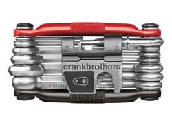 Crankbrothers Multi-V&aelig;rkt&oslash;j 19-Dele Aluminium - Sort/R&oslash;d