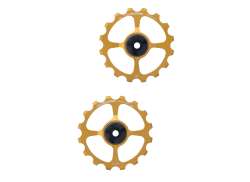 Cycling Ceramic Derailleurwieltjes 16T tbv. Sram - Goud
