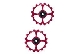 Cycling Ceramic Derailleurwieltjes 16T tbv. Sram - Rood