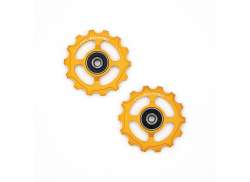 Cycling Ceramic 狭い プーリー  ホイール 14T - ゴールド