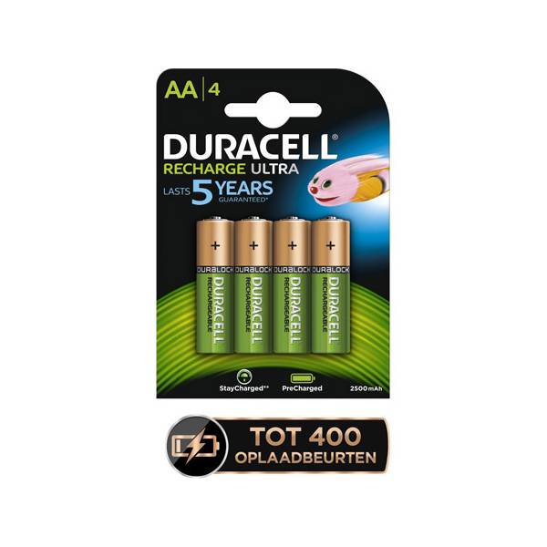 Duracell AA LR06 Batteries 1.2S 2500mAh Rechargeable - (4)