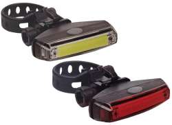 Edge Monorail Conjunto De Ilumina&ccedil;&atilde;o Frente/Traseiro Bateria - Vermelho/Branco