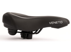 Edge Veneto Cykelsadel Inkl. Beslag/Baglys - Sort