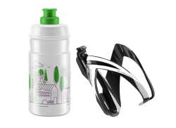 Elite Kit Ceo Bidon + Bidonhouder Transparant/Groen - 350cc