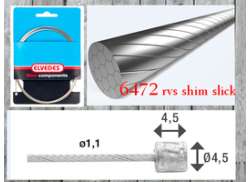 Elvedes 变速器 内部电缆 &Oslash;1.1mm 2250mm 不锈钢 - 银色
