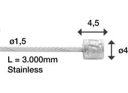 Elvedes ブレーキ インナー ケーブル BMX 3000mm イノックス - シルバー