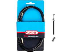Elvedes ブレーキ ケーブル セット 2 ニップル 1700mm/2350mm イノックス - ブラック