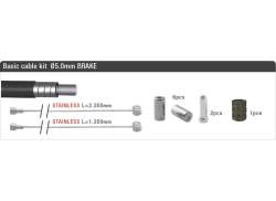 Elvedes ブレーキ ケーブル セット ATB/レース ユニバーサル - グリーン
